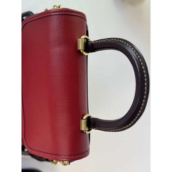 Coach Rogue Top Handle Bag in Brick Red With Card case and charm - Picture 5 of 15